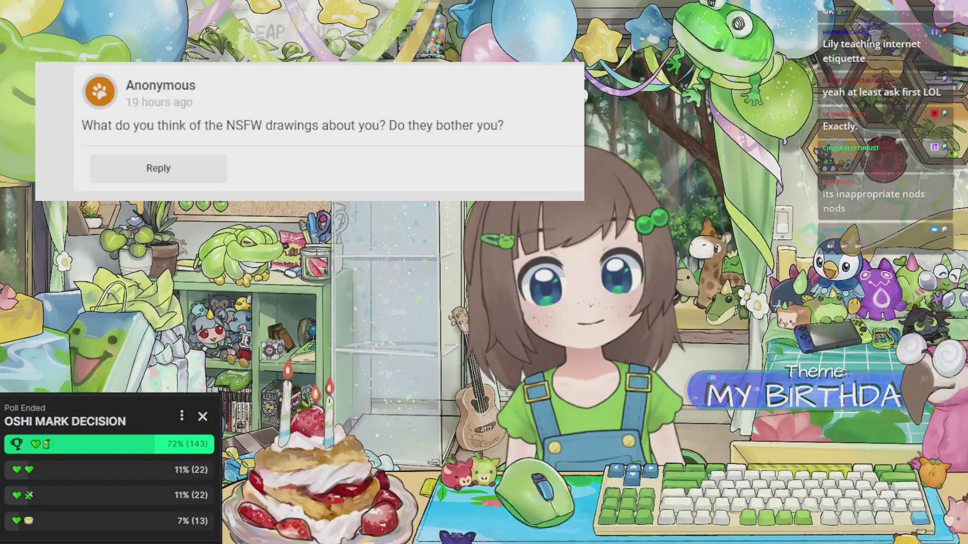 my BIG BIRTHDAY stream 💚 party games 💚 new model 💚 old friends 💚 Q&A 💚 frog-themed games