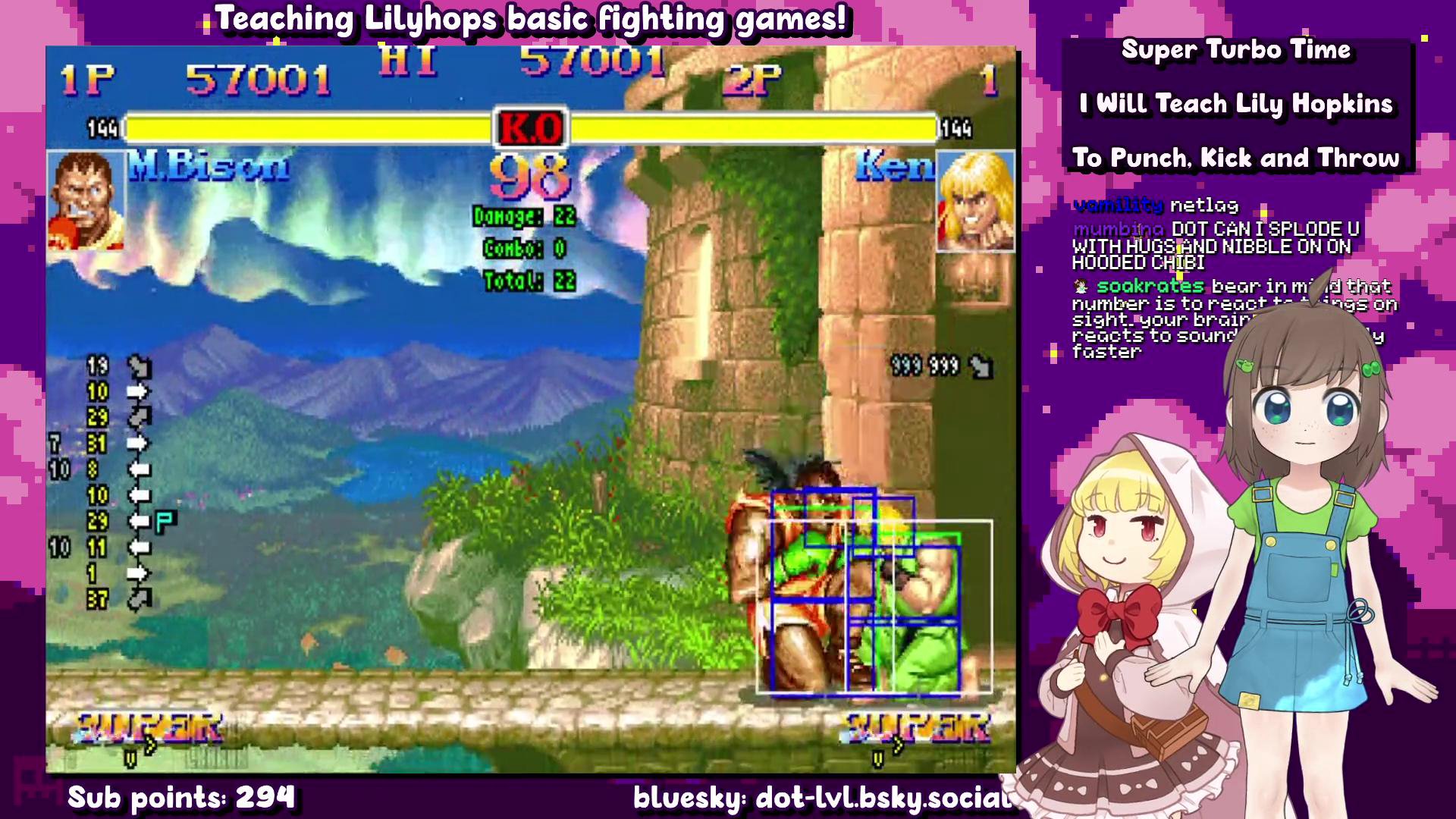 Teaching @lilyhops basic fighting games, then Xexyz